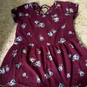 Floral Burgundy Top
